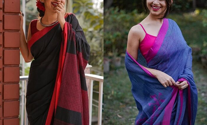 prefer wearing linen sarees