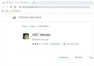 Ark welder on web page