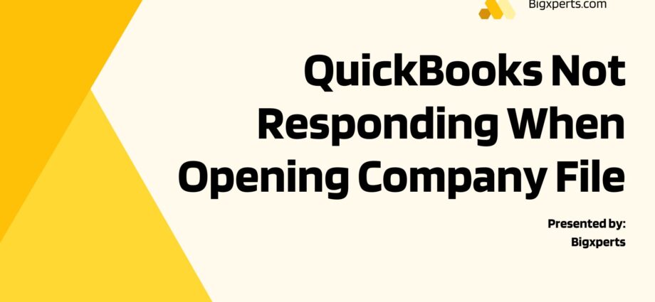 QuickBooks Not Responding When Opening Company File