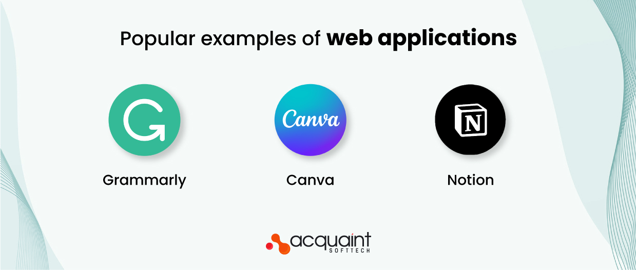 popular examples of web application