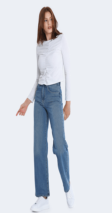 Light Blue Hourglass Wide Leg Jeans