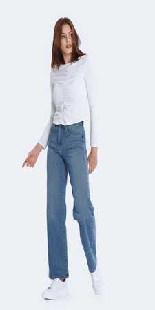 Light Blue Hourglass Wide Leg Jeans