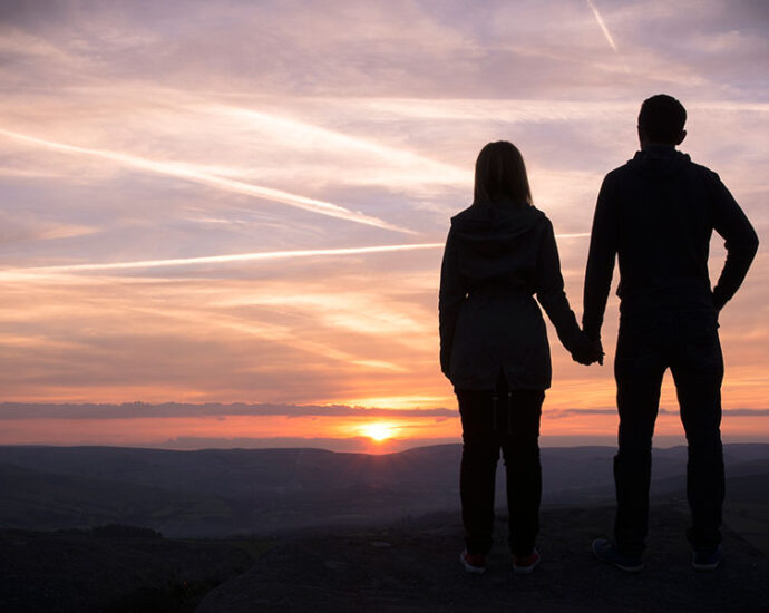 couple looking sunset