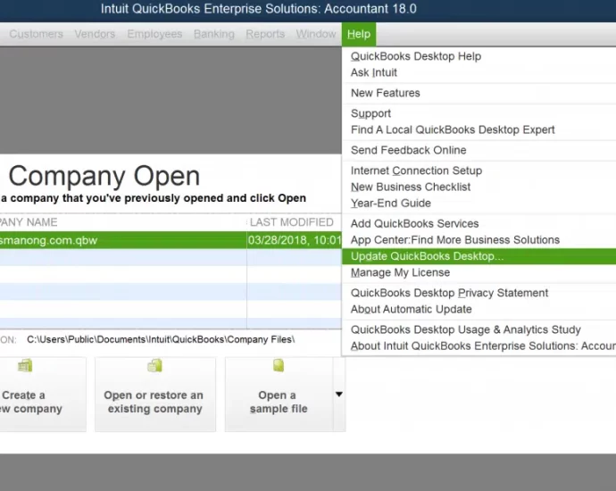 QuickBooks error 6012 1061